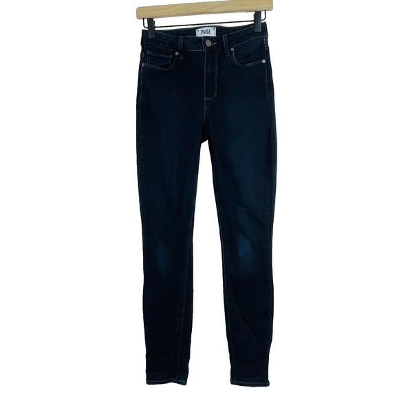 PAIGE Denim - $235 PAIGE 'Hoxton Ultra Skinny' Size 26 Dark Blue High Rise Stretch Jeans, EUC